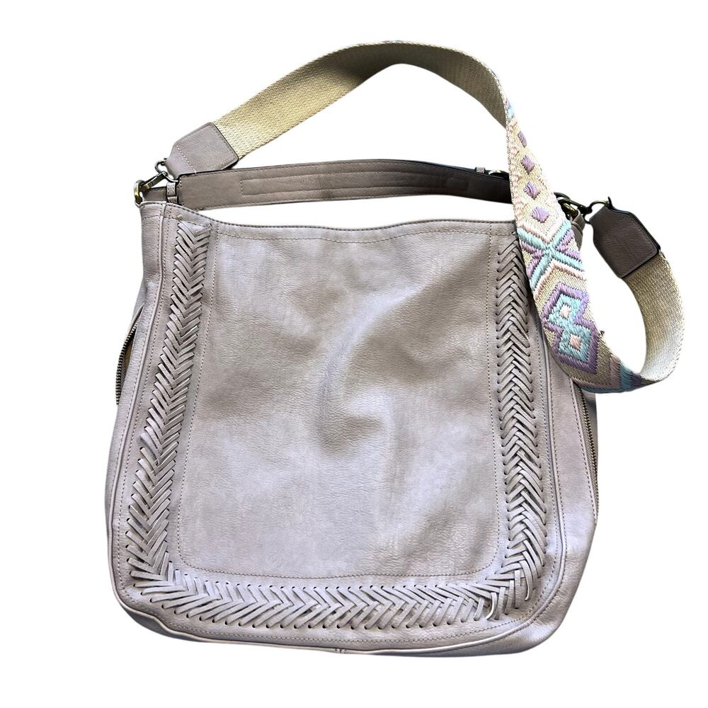 Jen & Co. Light Purple Vegan Leather Concealed Carry Crossbody with Aztec Strap